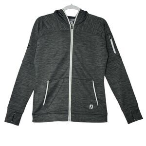 FJ‎ Footjoy Jacket Women Medium Gray Stretch Golf Zip Up Workout Athleisure